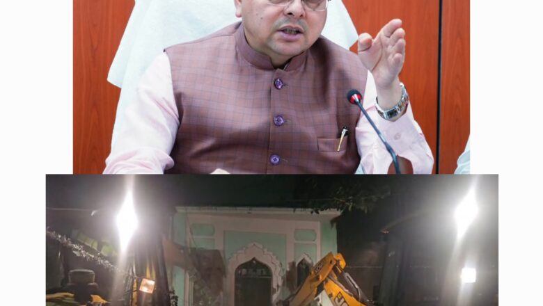 काशीपुर में अवैध मजार ध्वस्त — मंदिर भूमि पर कब्जा अब नहीं चलेगा   