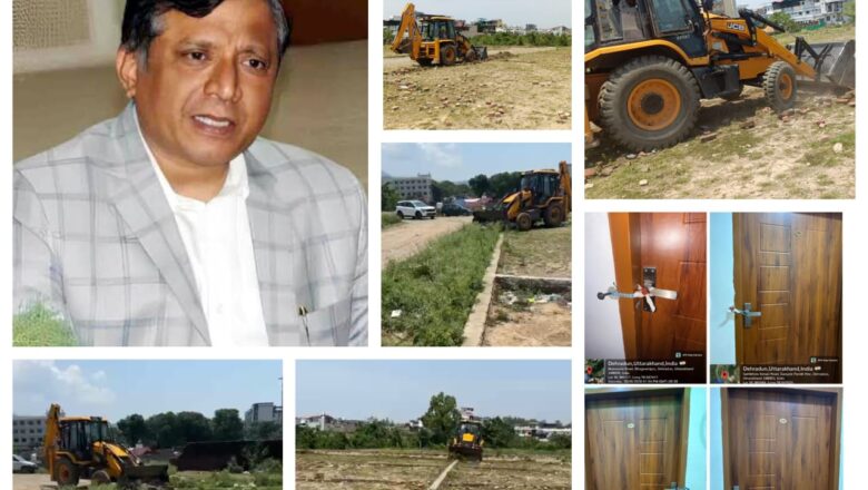 मसूरी देहरादून विकास प्राधिकरण के उपाध्यक्ष बंशीधर तिवारी के नेतृत्व में अवैध प्लॉटिंग से जुड़े विकास कार्यों को हटाया गया